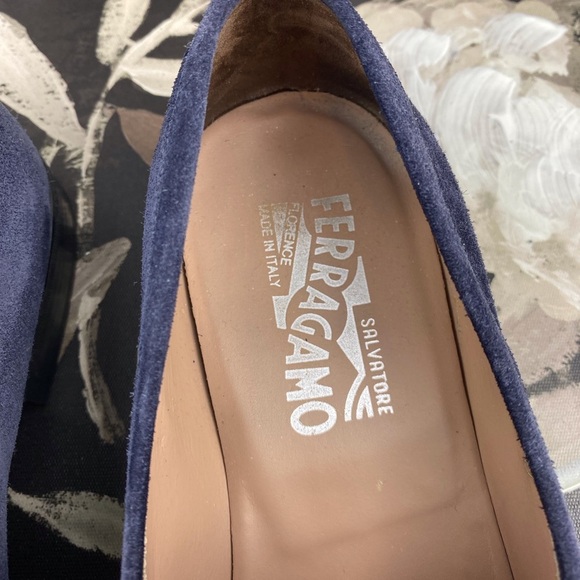 Ferragamo Men’s Foster Suede Loafer In Blue Size 7.5 Medium Width. - Picture 7 of 12